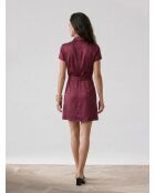 Robe courte jacquard bordeaux