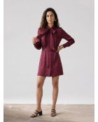 Robe courte jacquard bordeaux