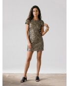 Kurzes Kleid mit goldenen Pailletten