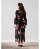 Robe longue imprimée noire