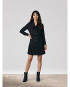 Schwarzes plissiertes kurzes Kleid