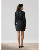 Schwarzes langärmliges Kurzkleid
