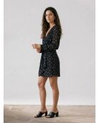 Robe courte imprimée noire et blanche