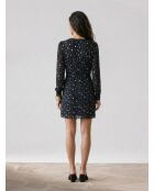 Robe courte imprimée noire et blanche