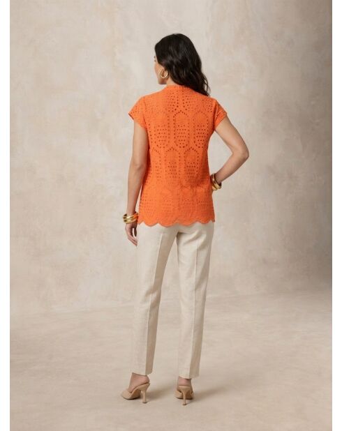 Evora Orange Bluse