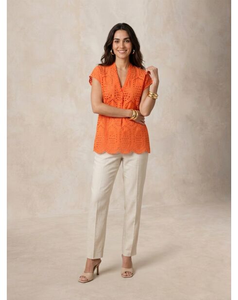 Evora Orange Bluse