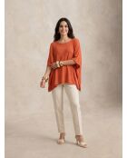 Orangefarbener Iris Pullover