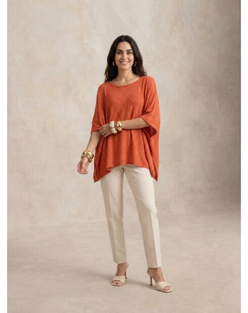 Orangefarbener Iris Pullover