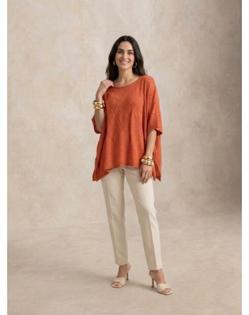 Orangefarbener Iris Pullover
