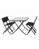 Ensemble table de jardin et 4 chaises Cartagenae noir - 5 pièces