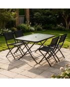 Ensemble table de jardin et 4 chaises Cartagenae noir - 5 pièces