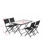 Ensemble table de jardin et 4 chaises Cartagenae noir - 5 pièces