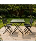 Ensemble table de jardin et 4 chaises Cartagenae noir - 5 pièces