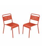 Set van 2 stapelbare Falcou terracotta tuinstoelen - 43x59x79 cm