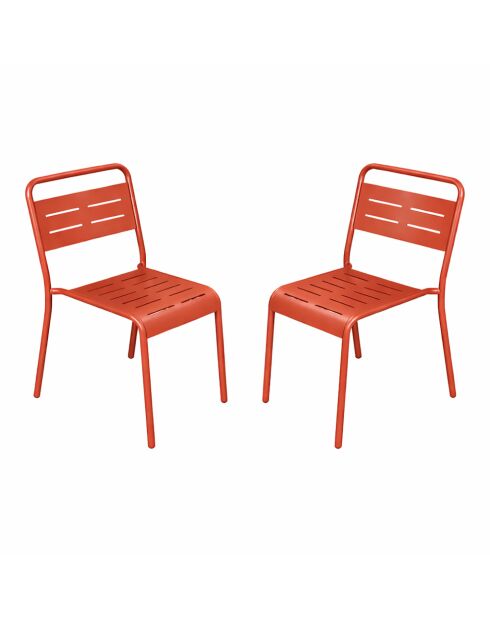 Set van 2 stapelbare Falcou terracotta tuinstoelen - 43x59x79 cm