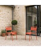 Set van 2 stapelbare Falcou terracotta tuinstoelen - 43x59x79 cm