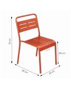 Set van 2 stapelbare Falcou terracotta tuinstoelen - 43x59x79 cm