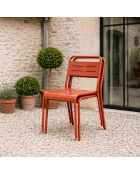Set van 2 stapelbare Falcou terracotta tuinstoelen - 43x59x79 cm
