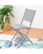 Lot de 4 chaises en acier Kivana grises - 56x45x85 cm