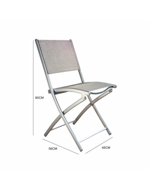 Lot de 4 chaises en acier Kivana grises - 56x45x85 cm