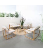 Cadiz bruin eigentijds 6-zits tuinmeubilair met beige kussens - 5 stuks