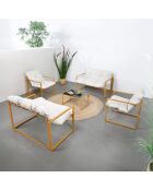 Cadiz bruin eigentijds 6-zits tuinmeubilair met beige kussens - 5 stuks