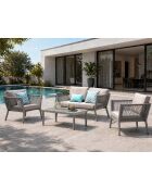 Salon de jardin 4 places en aluminium Cobalt gris clair - 4 pièces