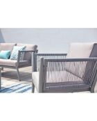 Salon de jardin 4 places en aluminium Cobalt gris clair - 4 pièces