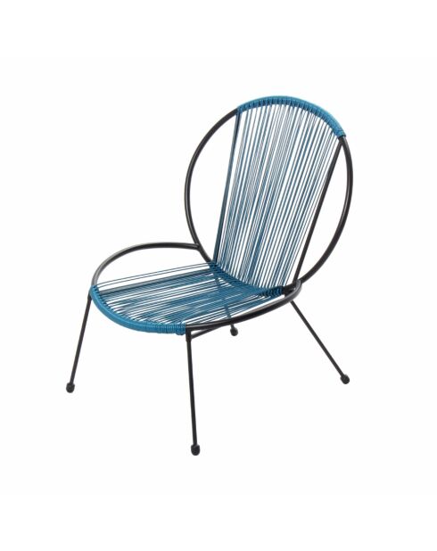 Salon de jardin 2 fauteuils et 1 table basse Sevilla bleu - 3 pièces