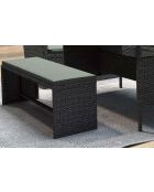 Salon de jardin 8 places en résine Brevino anthracite avec coussins verts - 3 pièces