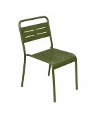 Set van 6 groene Falcou stapelbare tuinstoelen - 43x59x79 cm