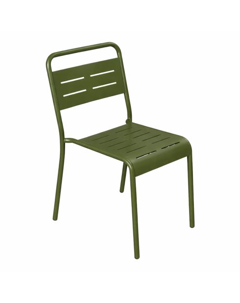 Set van 6 groene Falcou stapelbare tuinstoelen - 43x59x79 cm