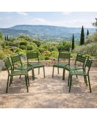Set van 6 groene Falcou stapelbare tuinstoelen - 43x59x79 cm