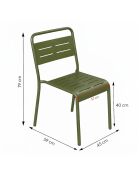 Set van 6 groene Falcou stapelbare tuinstoelen - 43x59x79 cm