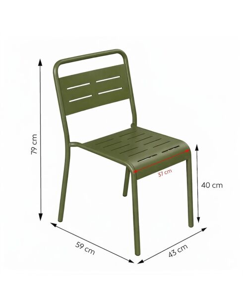 Set van 6 groene Falcou stapelbare tuinstoelen - 43x59x79 cm