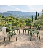 Set van 6 groene Falcou stapelbare tuinstoelen - 43x59x79 cm