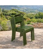 Set van 6 groene Falcou stapelbare tuinstoelen - 43x59x79 cm