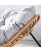 Fauteuil à bascule en résine tressée avec coussin Daleno marron - 102x75x50 cm