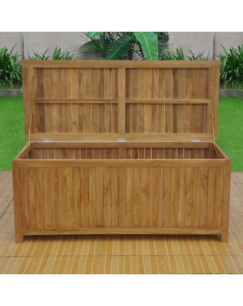 Scatola portaoggetti Adeline in teak marrone - 146x58x60 cm