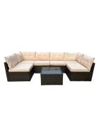 Muebles de jardín Sagres, modulares, 6 plazas, de resina tejida, color marrón, 2 piezas