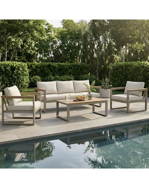 Salon de jardin 5 places en acacia Samlan bois - 4 pièces