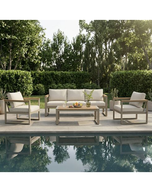 Salon de jardin 5 places en acacia Samlan bois - 4 pièces