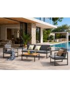 Salon de jardin bas en aluminium Blair gris - 4 pièces