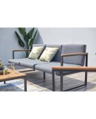 Salon de jardin bas en aluminium Blair gris - 4 pièces