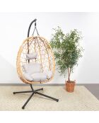 Fauteuil suspendu effet rotin Rigae marron - 95x95x198 cm