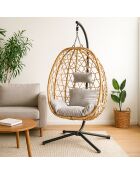 Fauteuil suspendu effet rotin Rigae marron - 95x95x198 cm