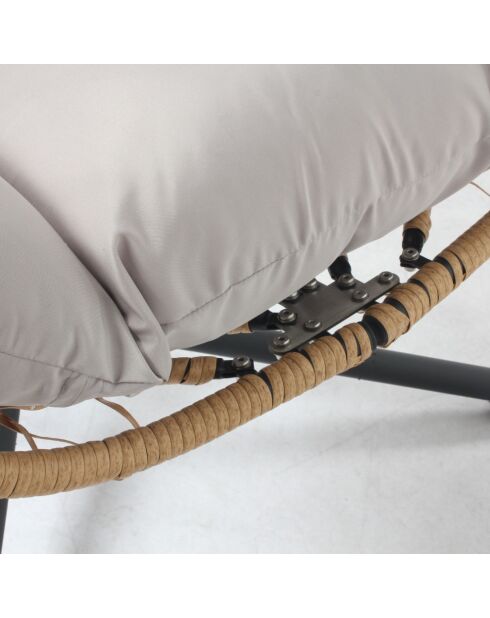 Fauteuil suspendu effet rotin Rigae marron - 95x95x198 cm