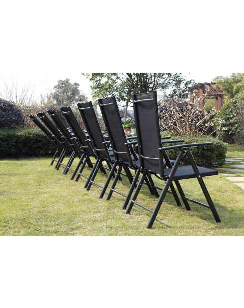 Lot de 2 fauteuils de jardin Arvona noir - 56x66x107 cm