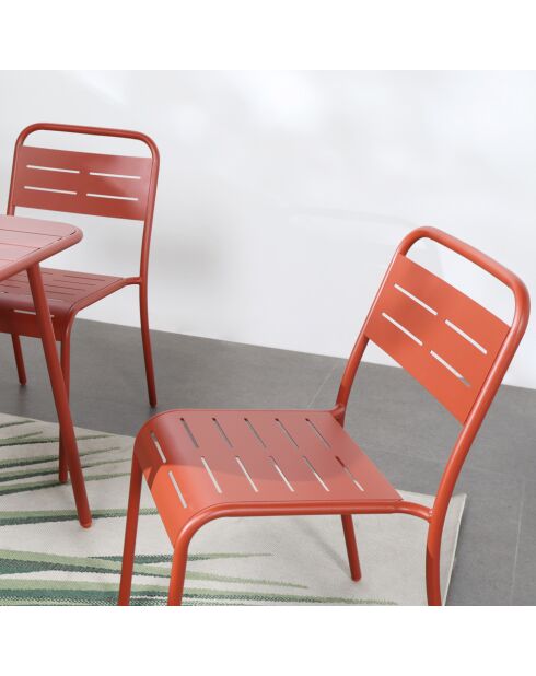 Set van 4 Falcou terracotta tuinmeubelstoelen - 44x59x79 cm