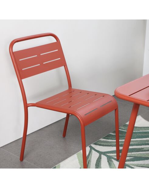 Set van 4 Falcou terracotta tuinmeubelstoelen - 44x59x79 cm